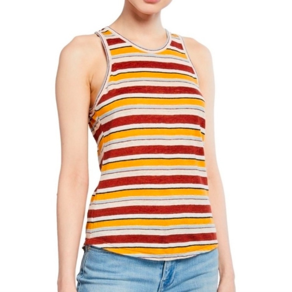 Frame Striped Linen Tank Size S